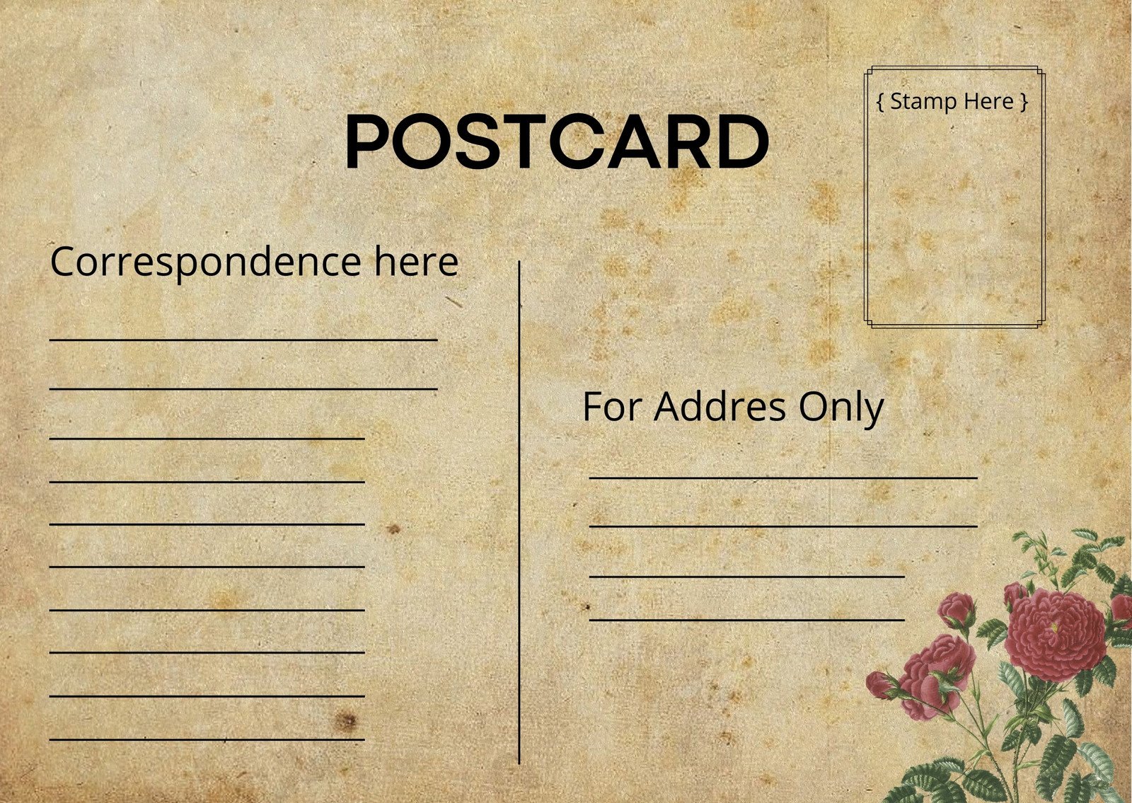Postcard Design Template Free Download