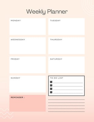 Page 19 - Free and customizable weekly planner templates | Canva