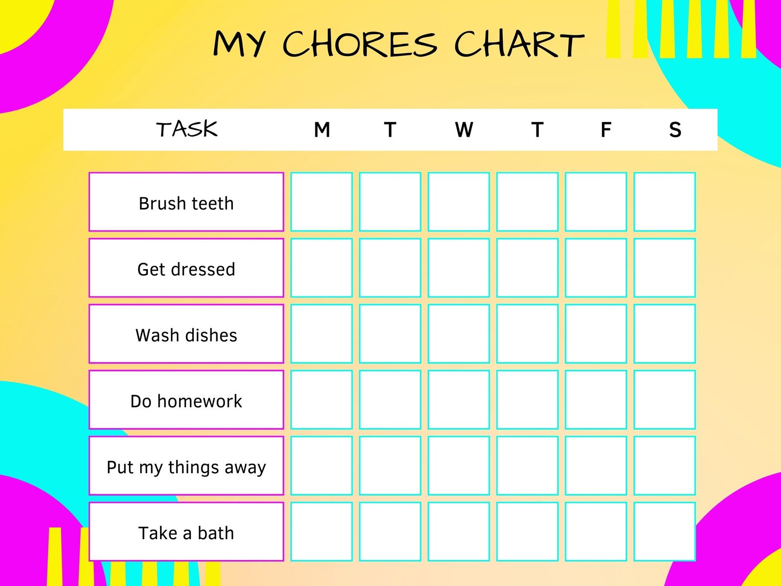 Daily - Weekly Transportation Chore Chart - Editable Digital Download –