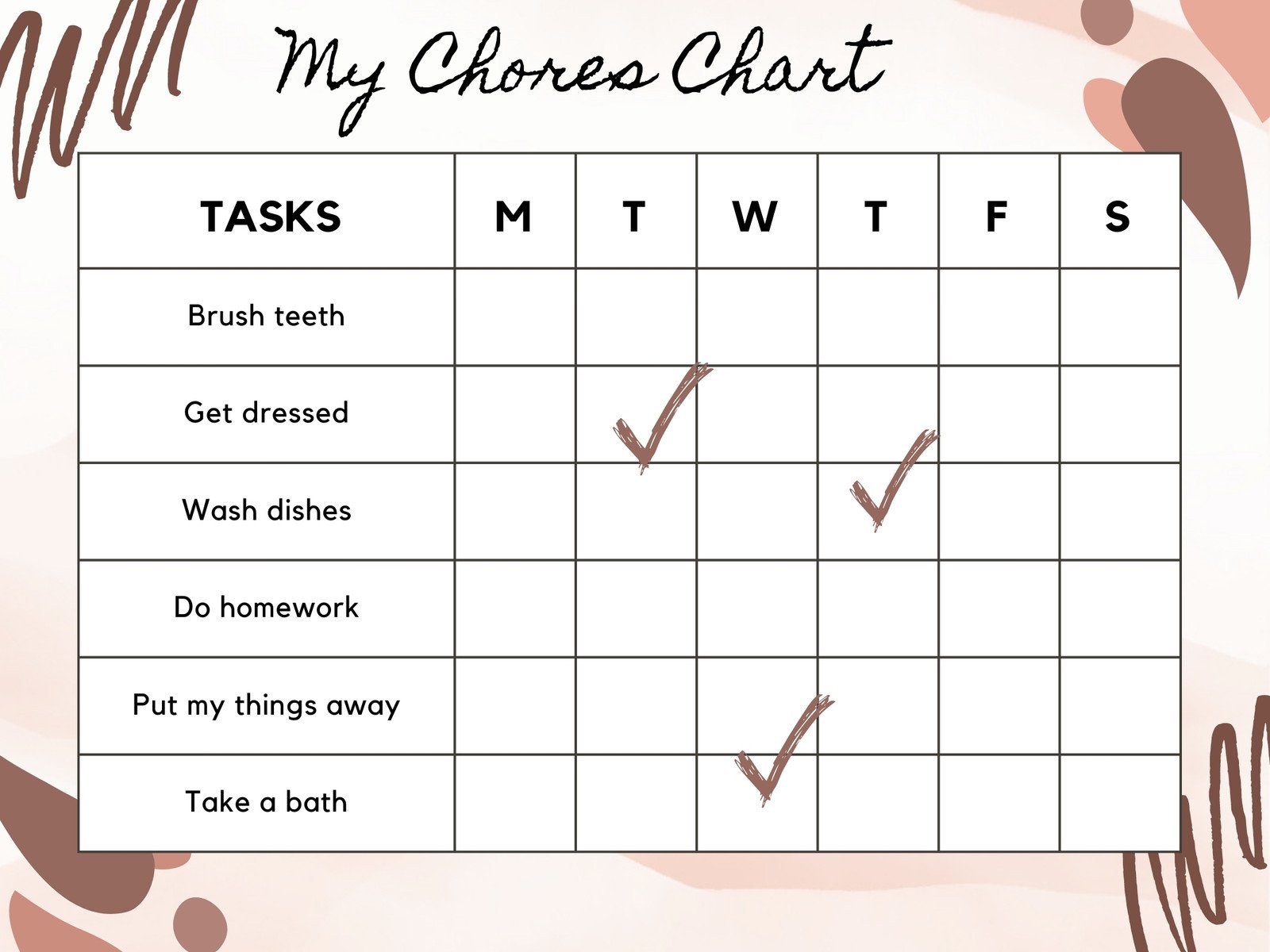 chore chart templates