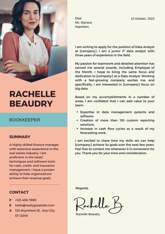 Page 3 - Free printable cover letter templates you can customize | Canva