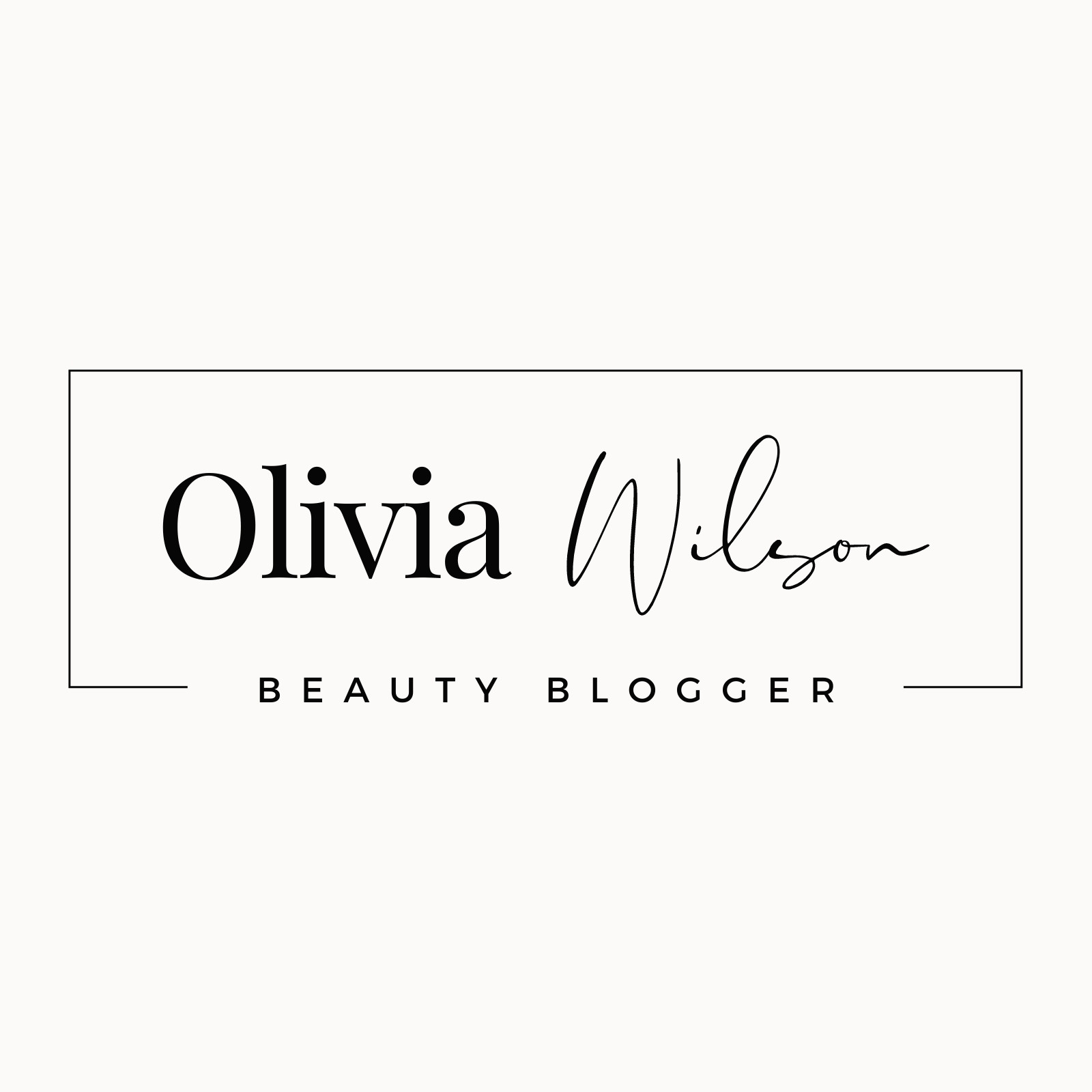 Black Ivory Luxury Elegant Script Beauty Blogger Name Logo