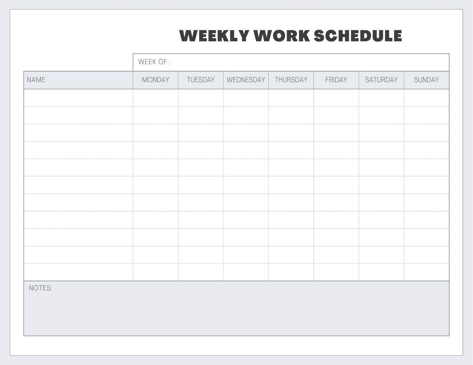 free schedule maker for work