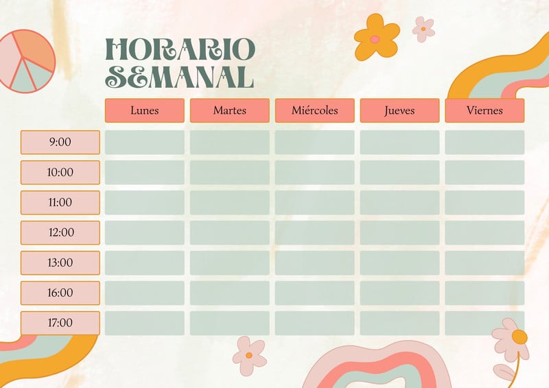 Plantillas De Horarios Escolar Editables Canva