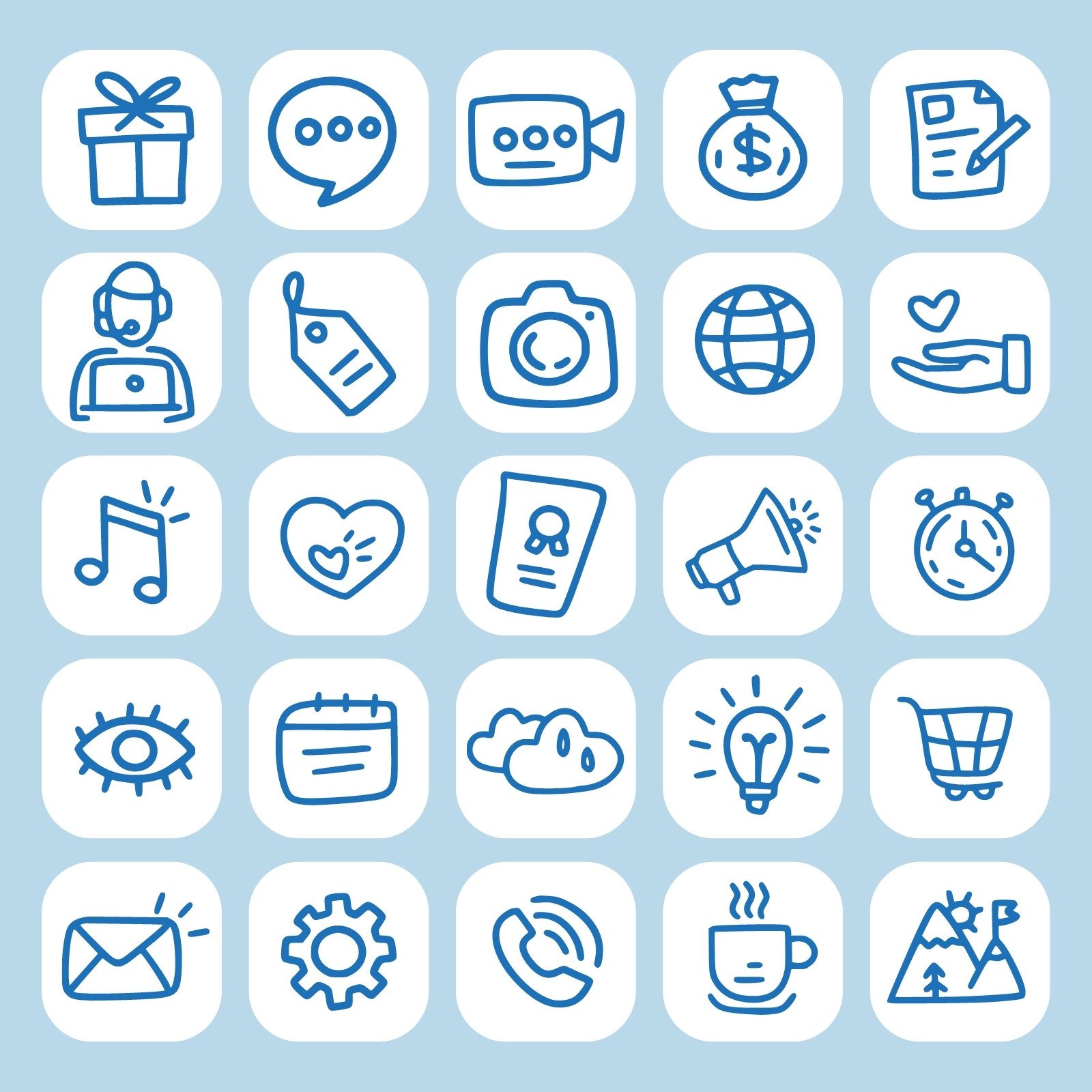 popular app icons blue