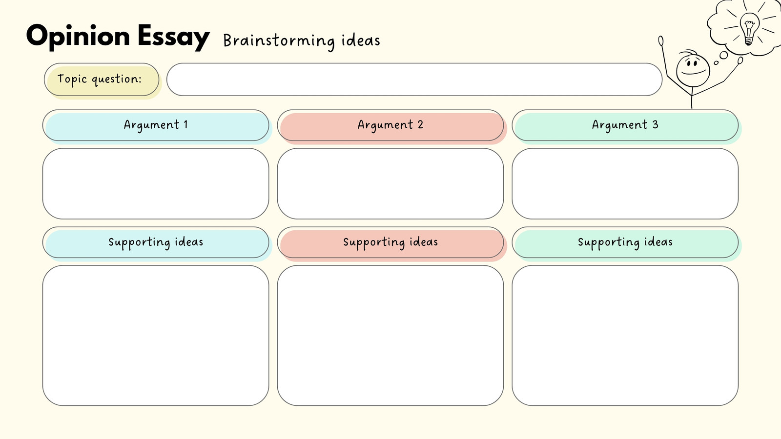 essay brainstorming template