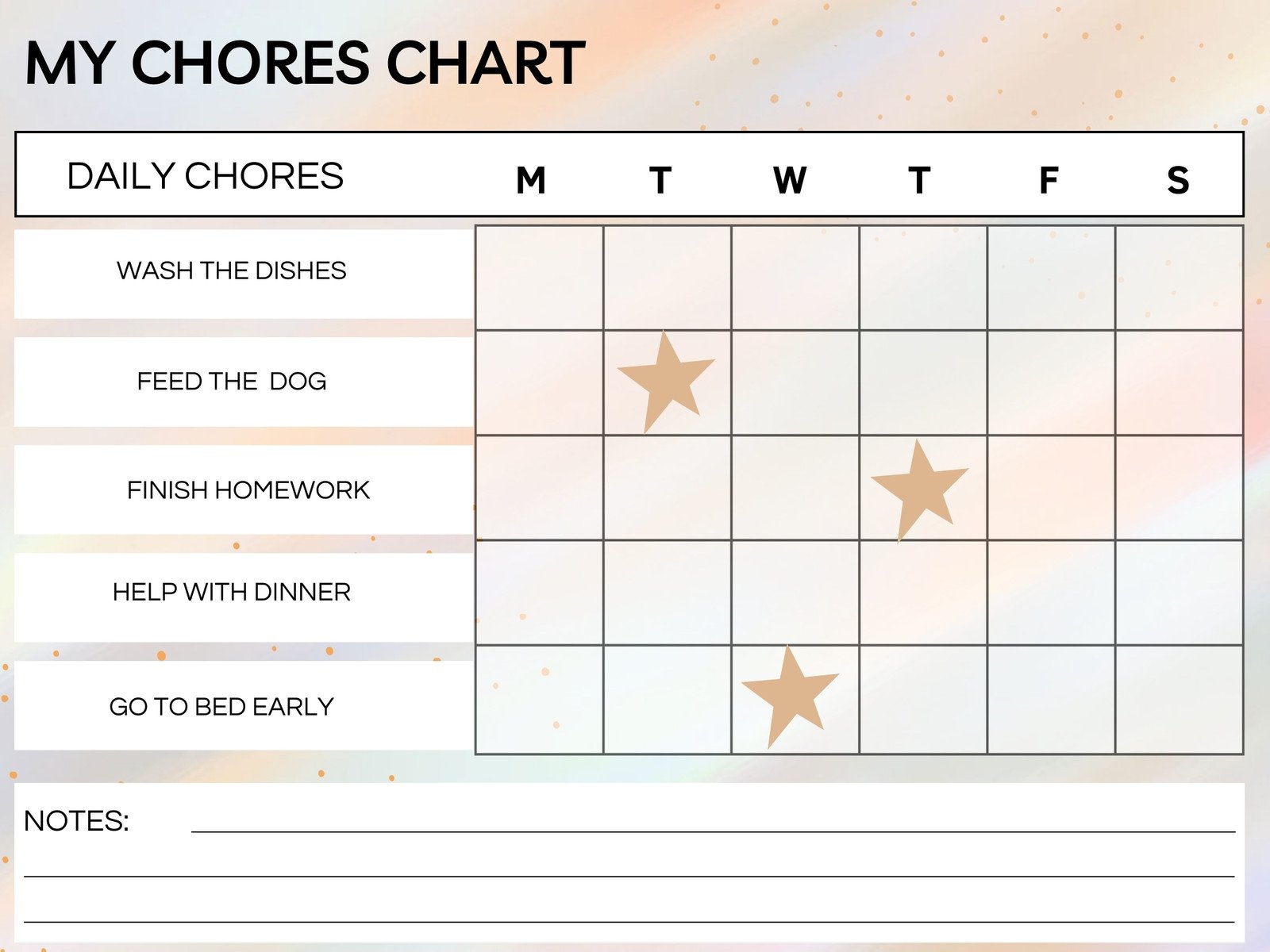 Free Family Chore Chart Templates - With the Huddlestons
