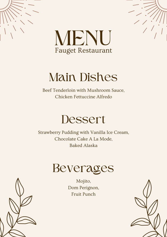 Free, printable, editable dessert menu templates | Canva