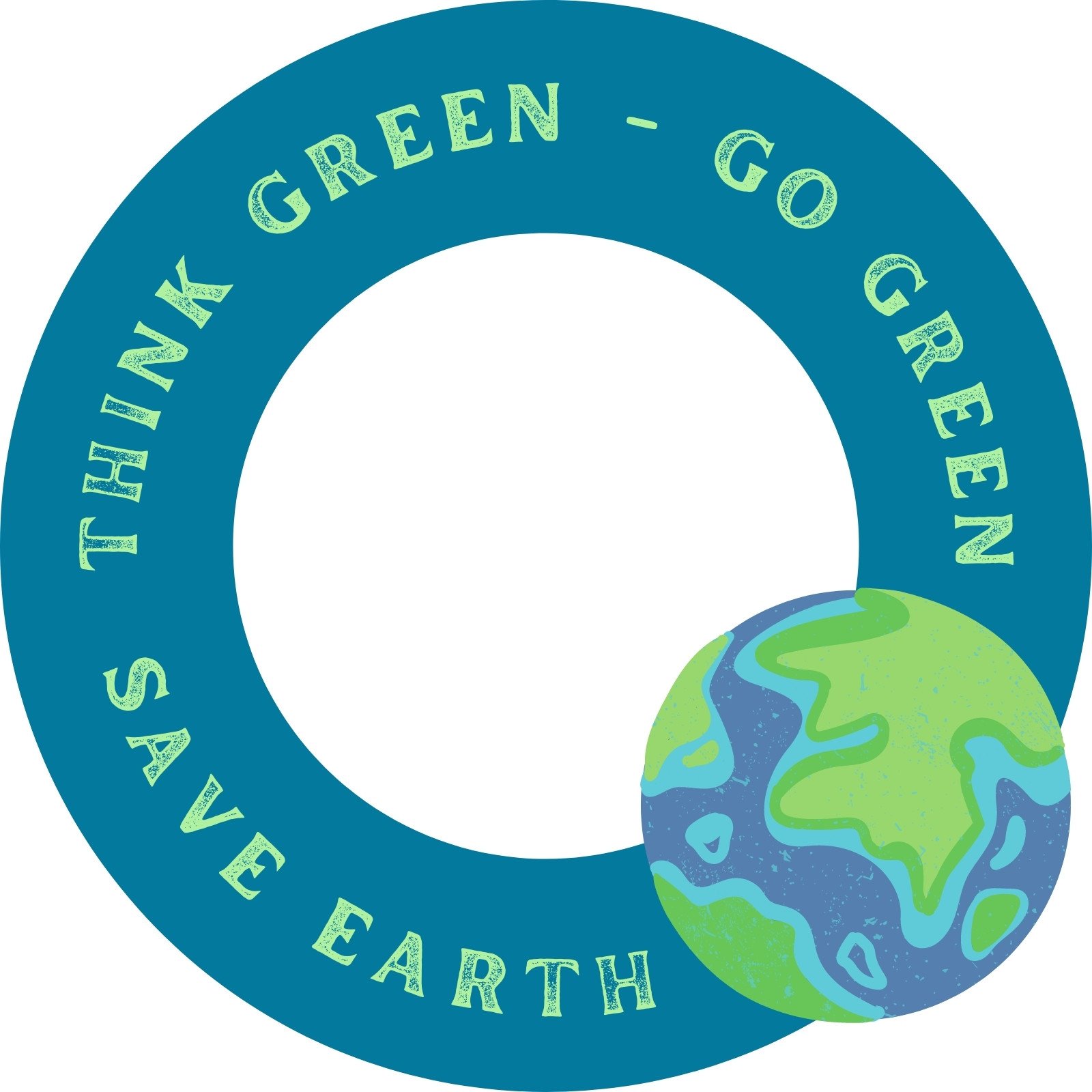 Green Blue Save Earth Environment Facebook Profile Frame