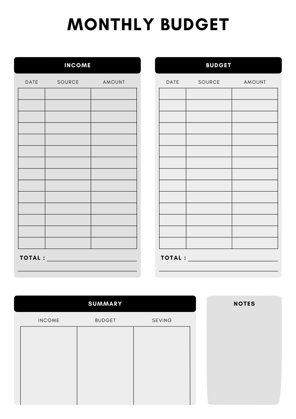 Page 3 - Free and customizable budget templates