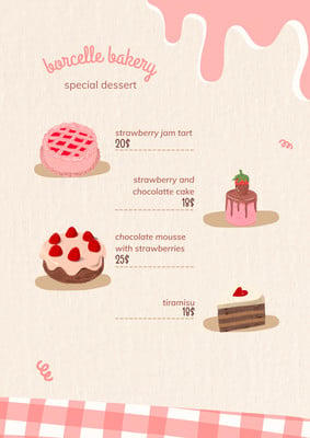 Cakes Assortment in Bakery Online Menu Template - VistaCreate