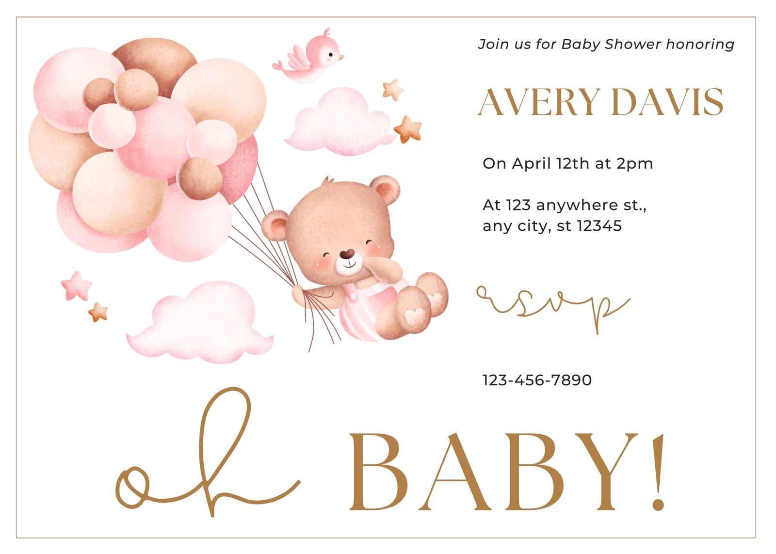 Free and customizable baby shower templates