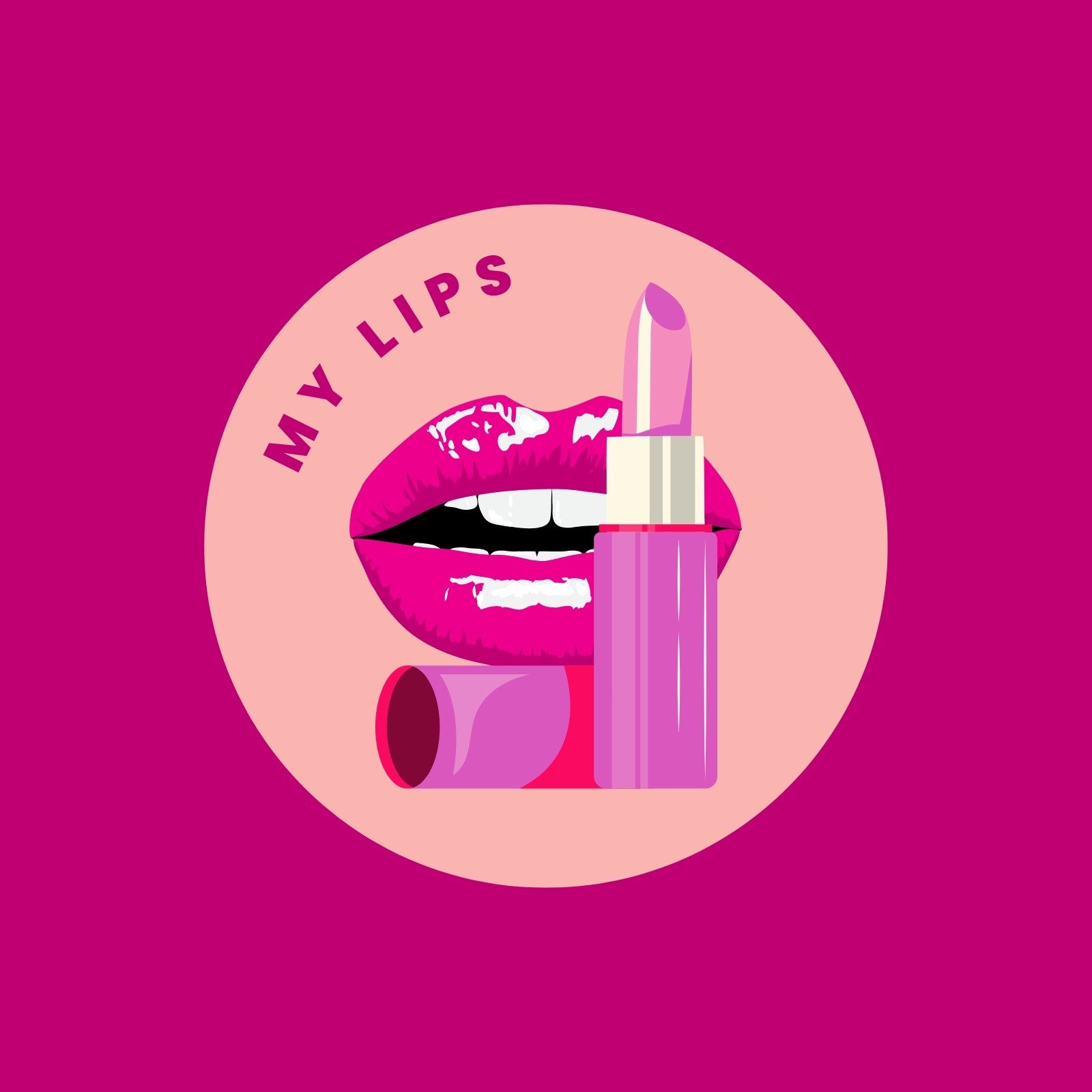 Closed lips Logo Template Editable Design to Download