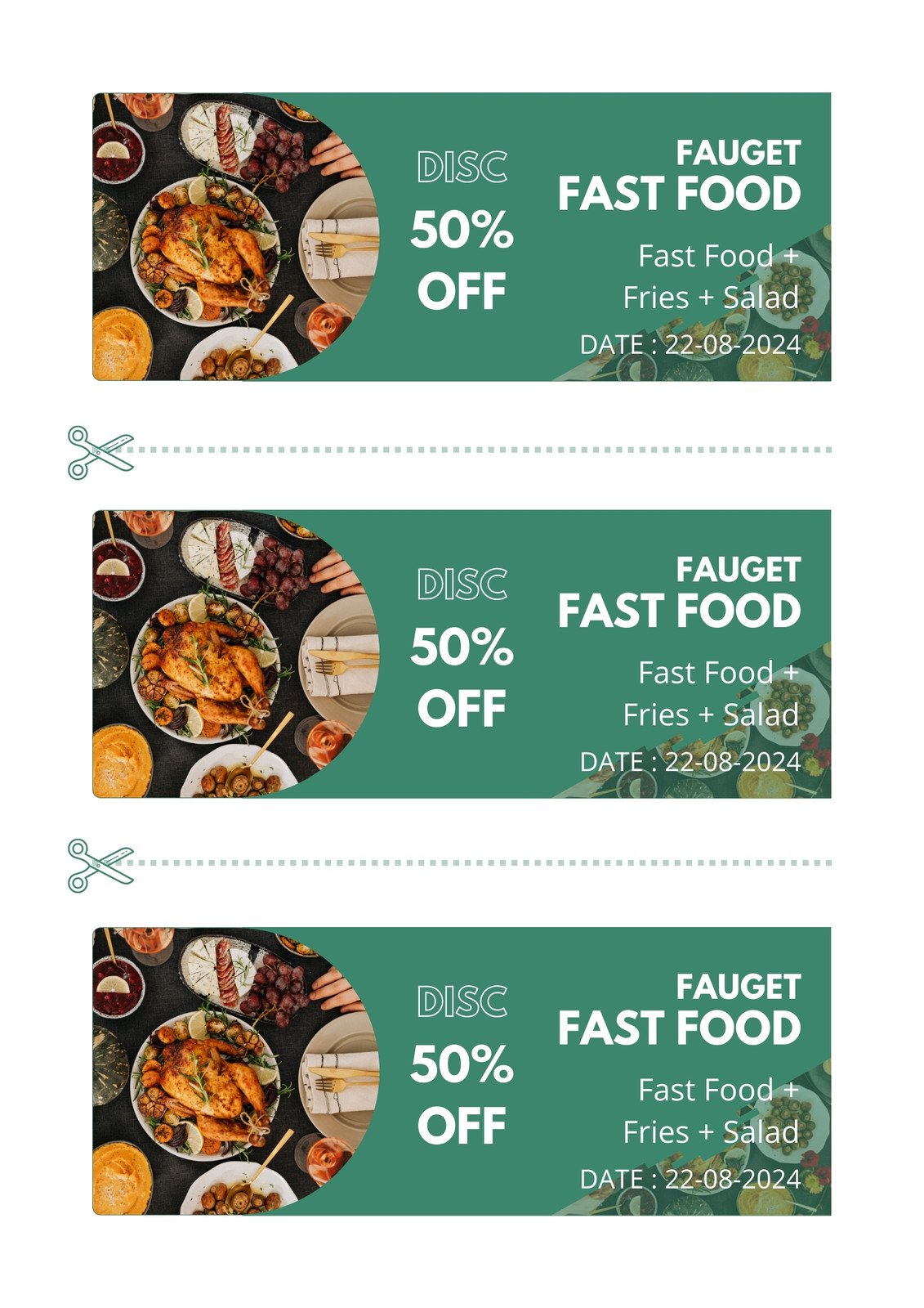 Discounted fast food coupons
