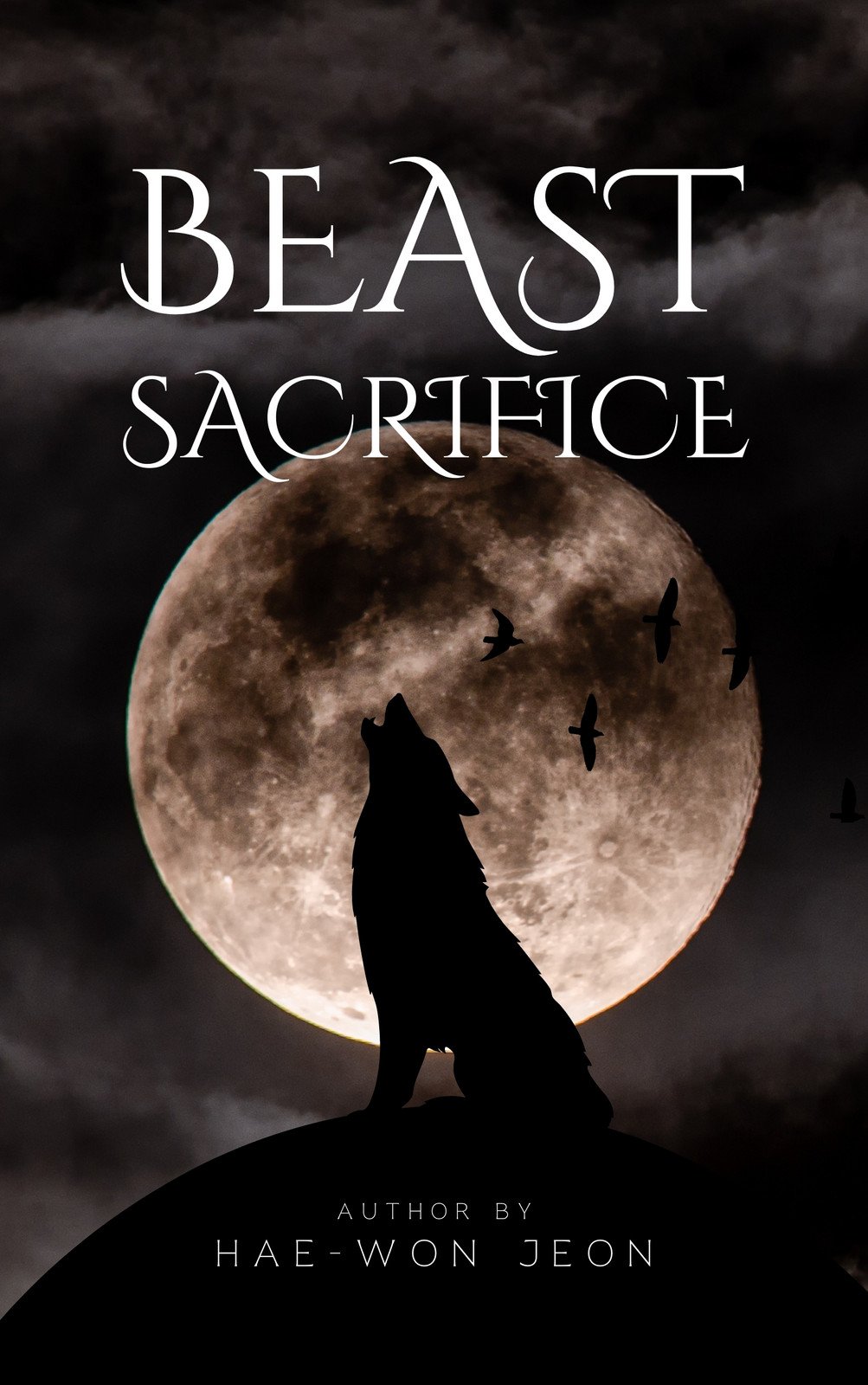 Black and White Simple Warewolf Novel Book Cover