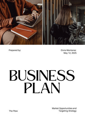 front cover creative business plan cover page