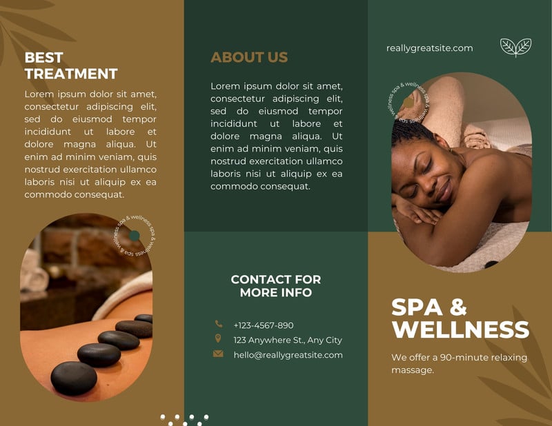 Free printable, customizable spa brochure templates | Canva