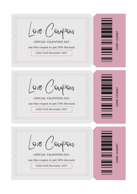 printable love coupons black and white