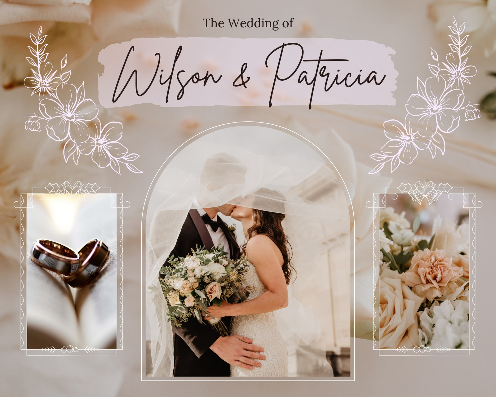 White Simple Wedding Shape Collages - Venngage