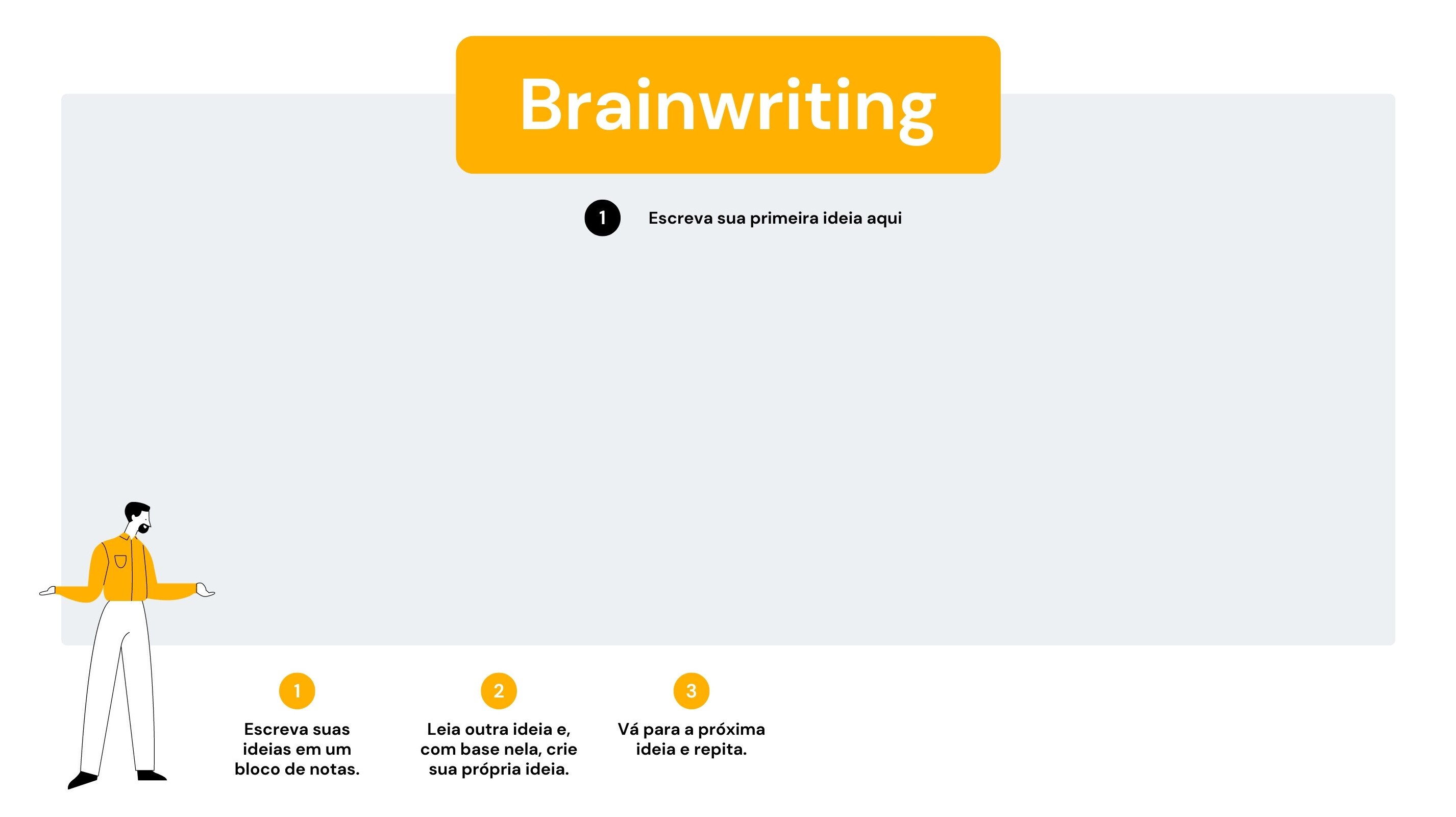 Quadro Branco Brainwriting Básico Preto Amarelo