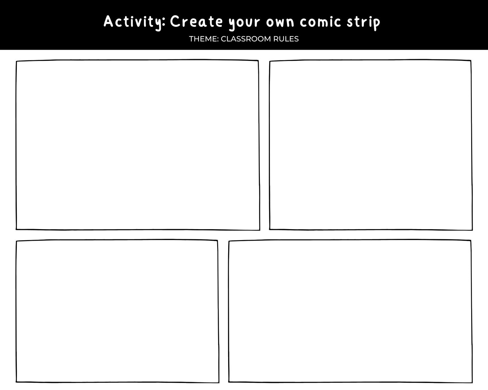 Basic Comic Book Panels Printable