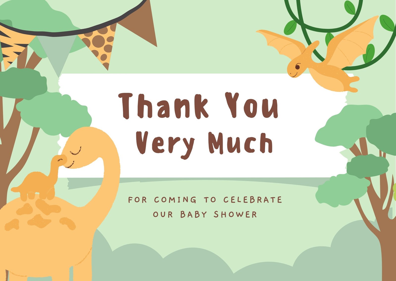 Free Printable Baby Shower Thank You Card Templates | Canva