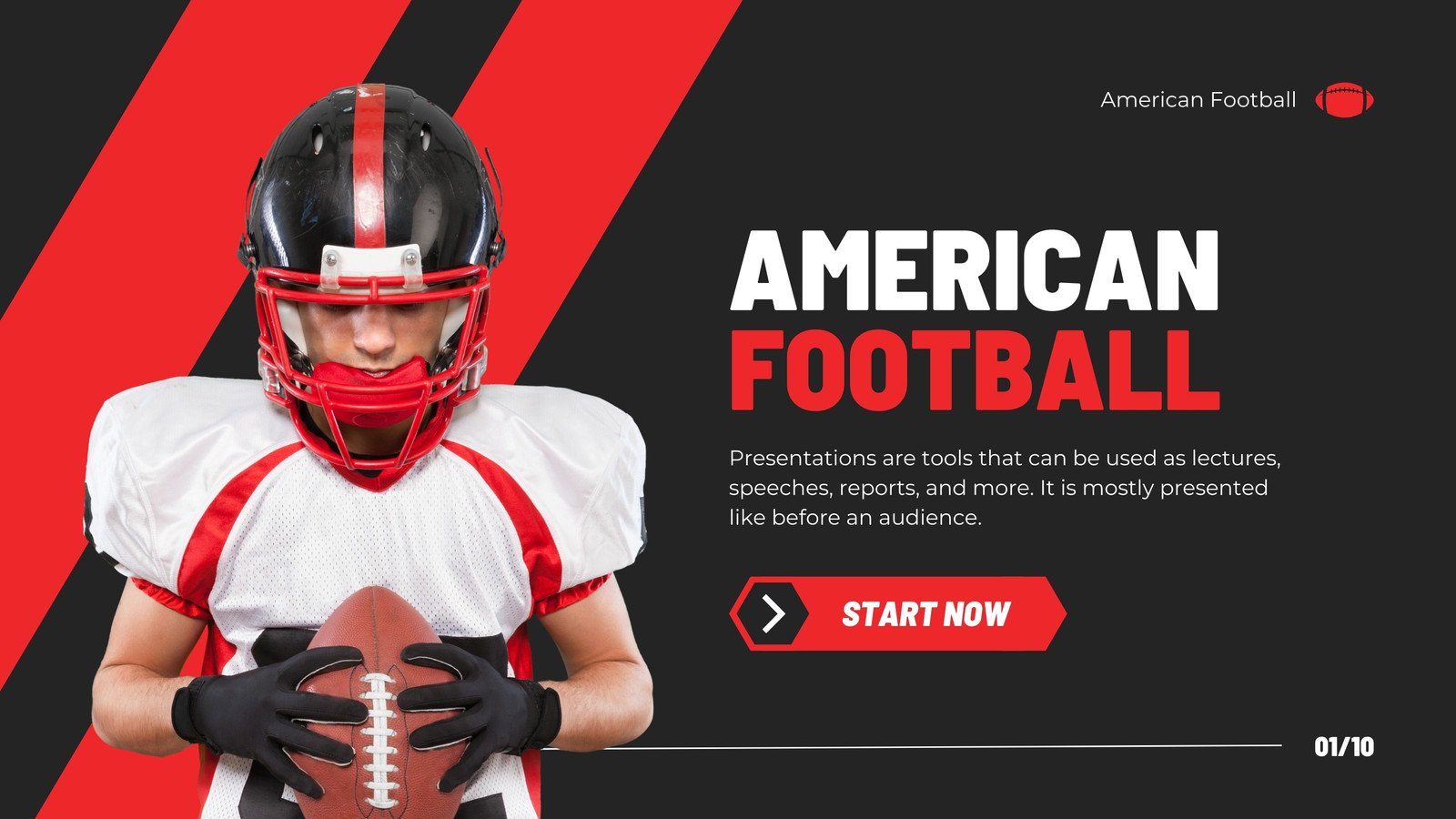 Black and Red Modern American Football Presentation