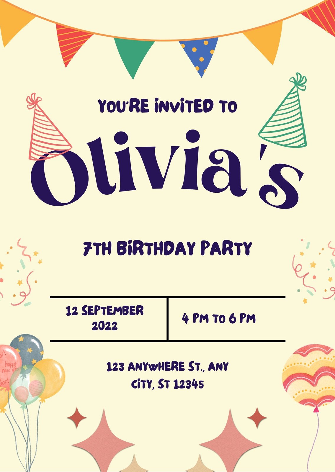 Free, printable, editable kids party invitation templates