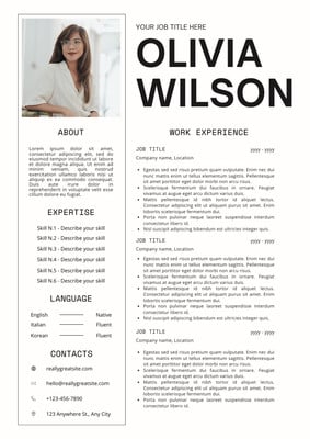 Free printable, customizable minimalist resume templates | Canva