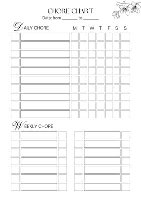 chore chart free template