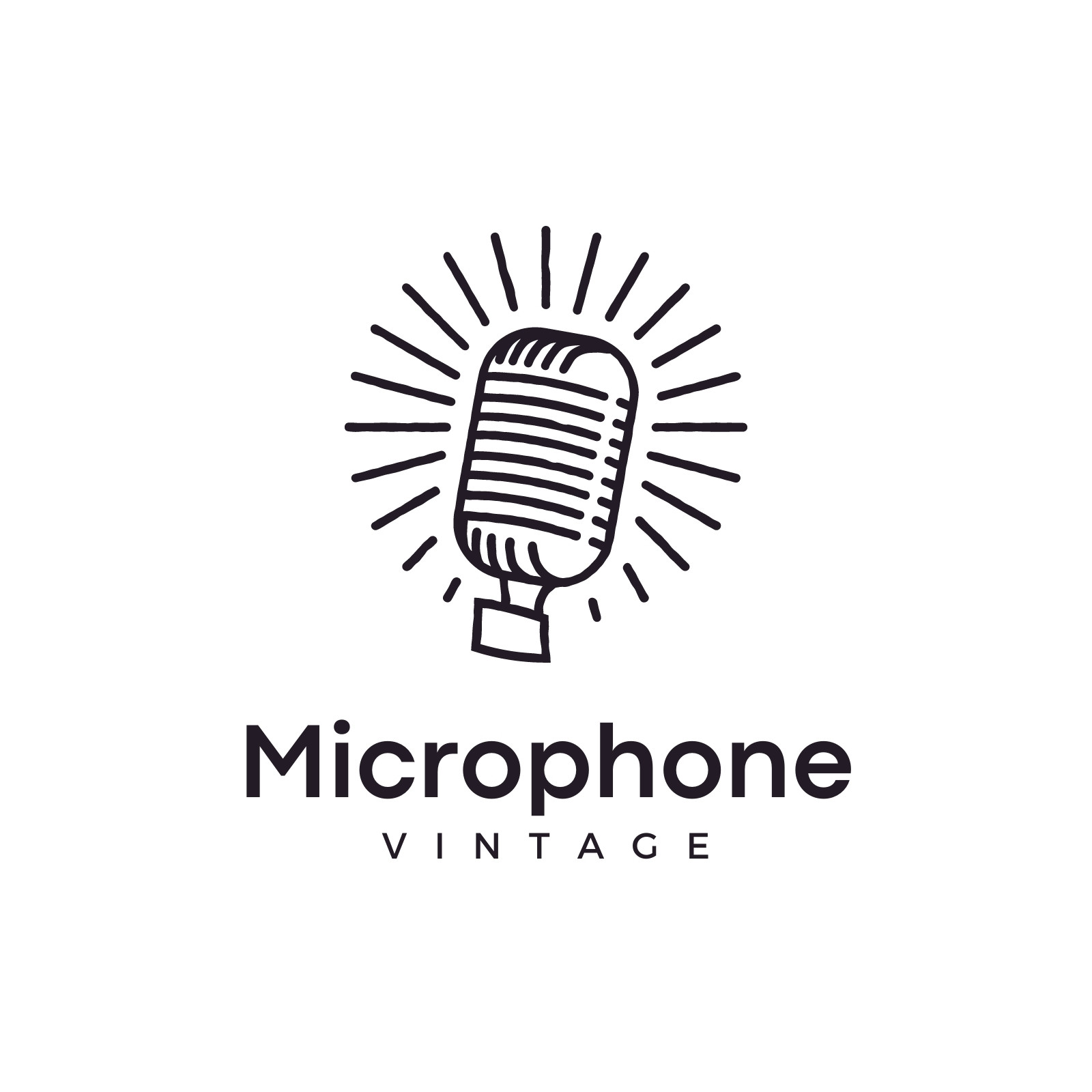 Simple black mic icon microphone symbol Royalty Free Vector
