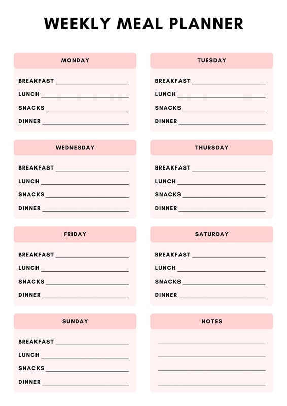 Free printable meal planner templates to edit online | Canva