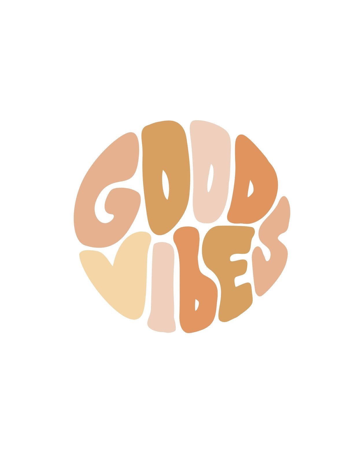 Brown White Aesthetic Good Vibes T Shirt