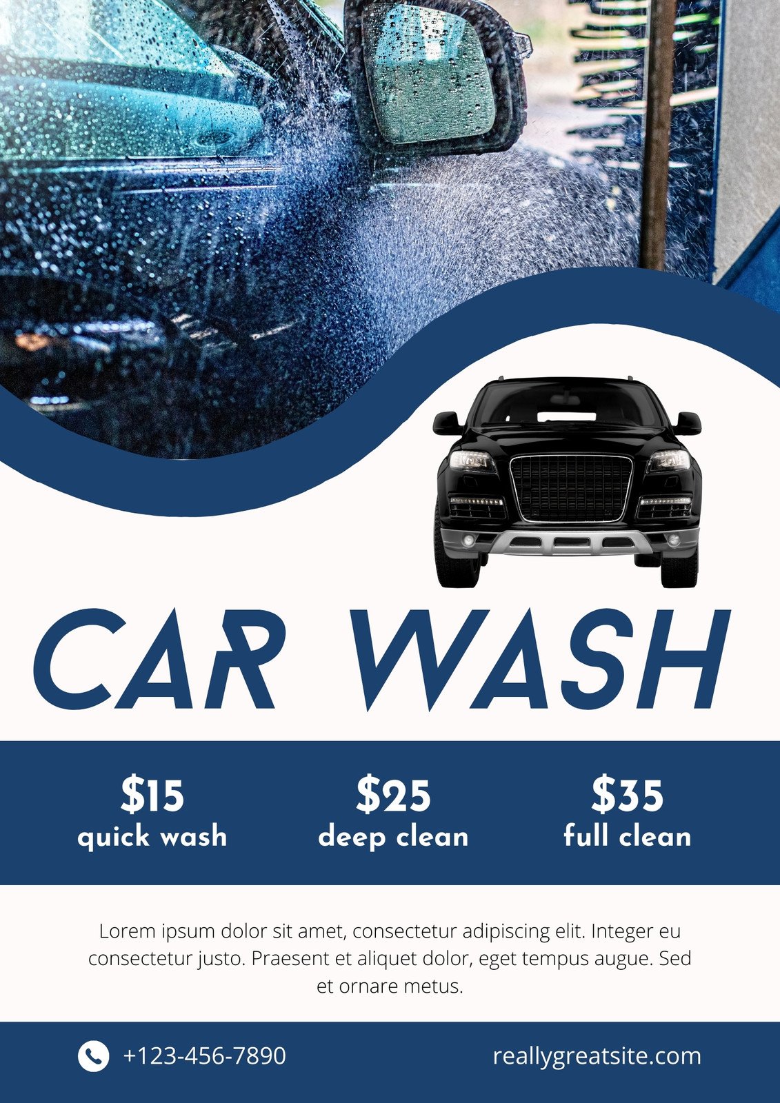 Create a flyer for a car washing bussiness on Craiyon
