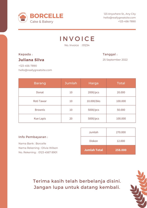 Halaman 4 Pilih Desain Contoh Faktur Invoice Gratis Canva 2636