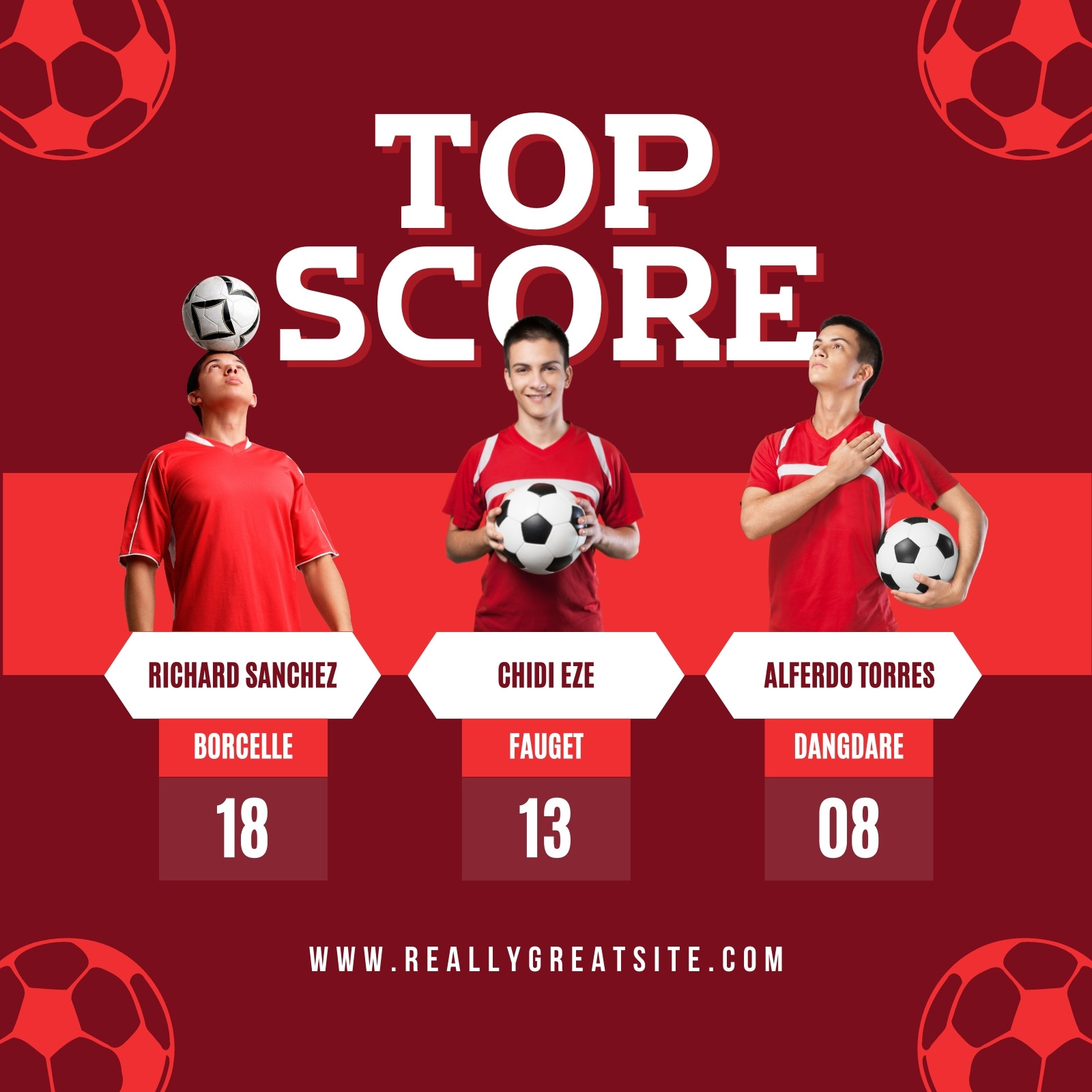 Free & customizeable soccer stats graphic templates