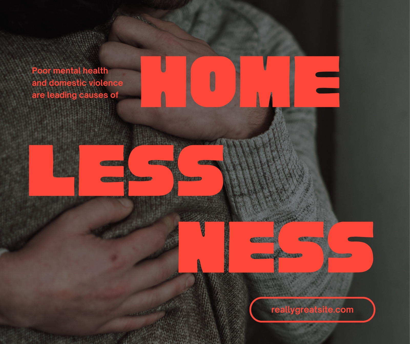 Red Bold Typographic Photocentric Homeless Awareness Education Homelessness Facebook Post