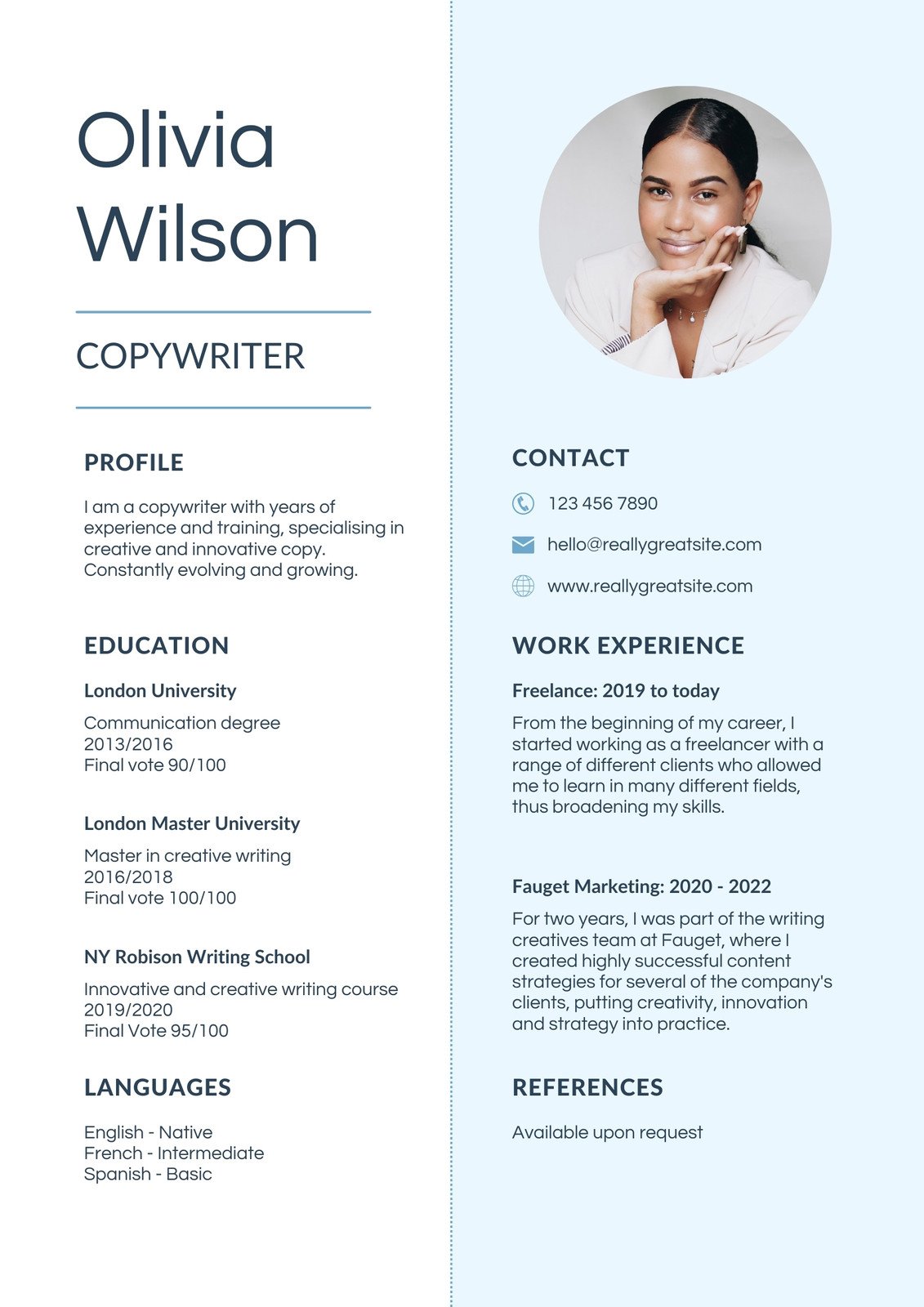 Page 21 - Free custom printable professional resume templates | Canva