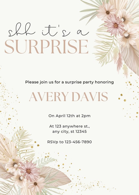 Free custom printable surprise party invitation templates | Canva