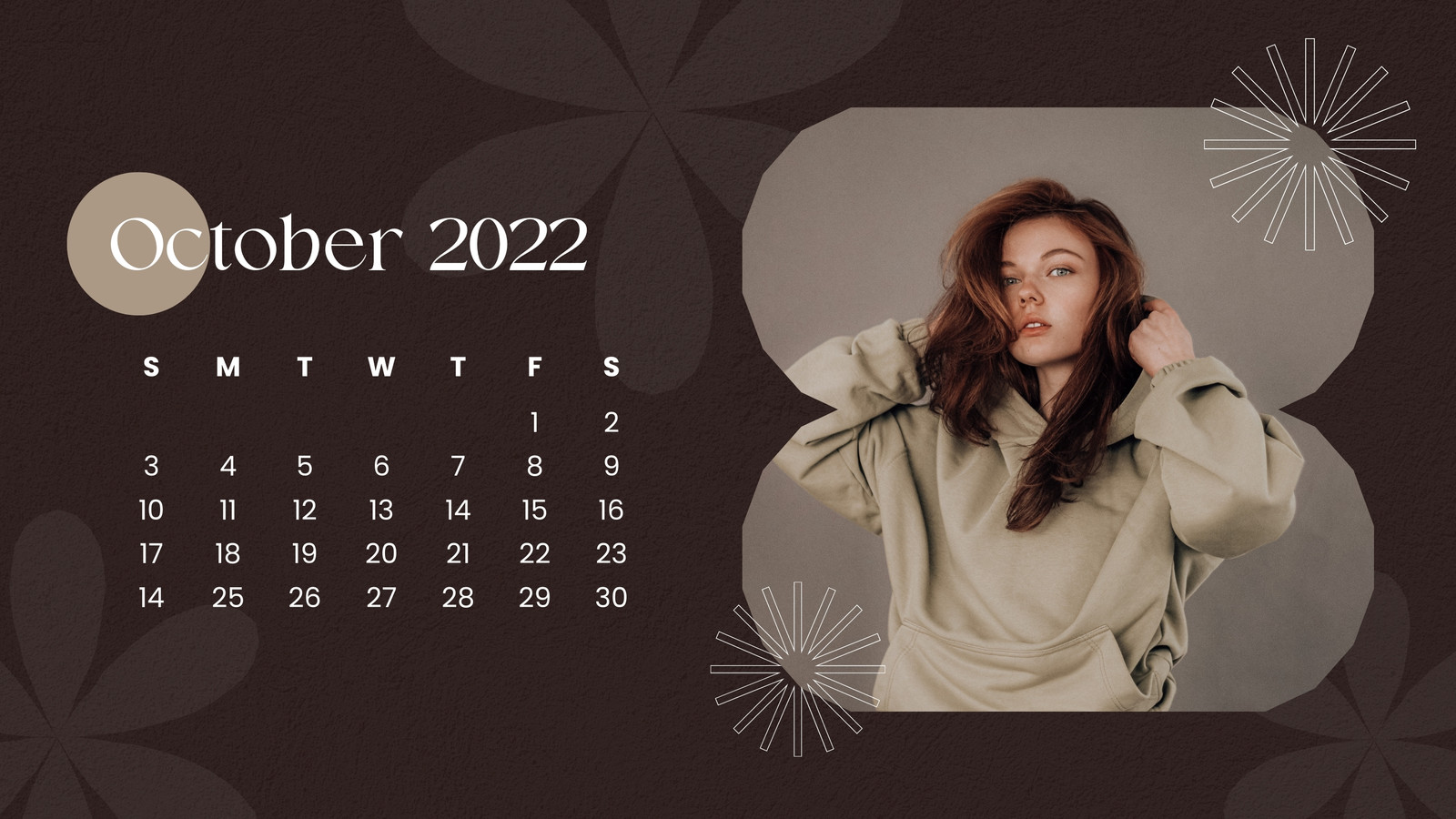 Brown Creative October 2022 Calendar