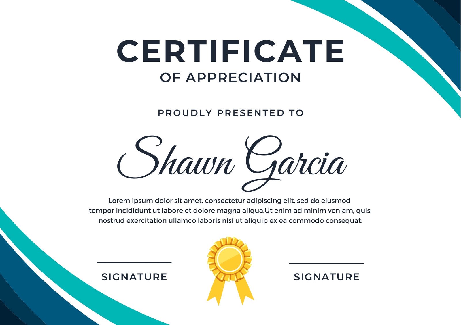 certificate of completion template blue