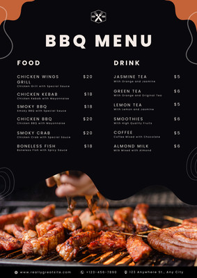 Free printable and customizable BBQ menu templates | Canva