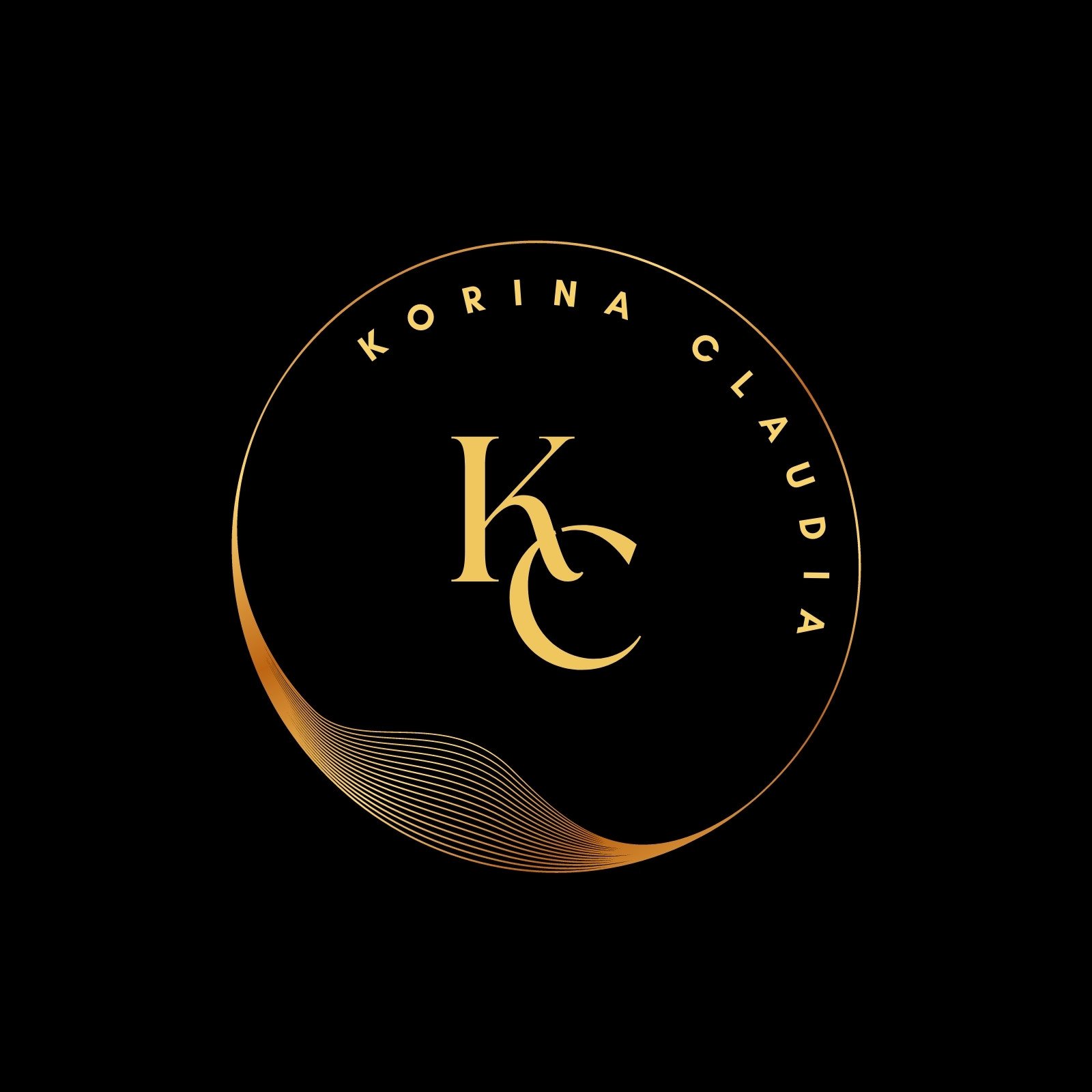 Gold Luxury Initial Circle Logo