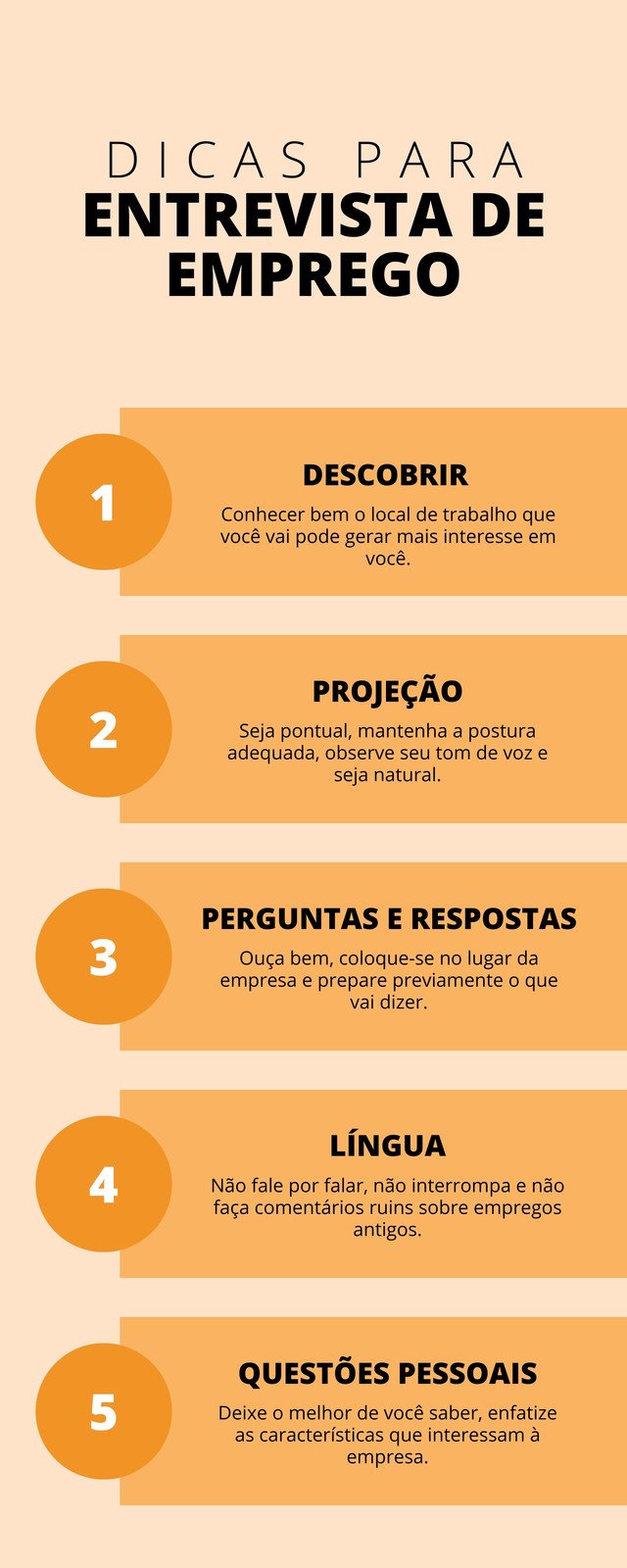 Infográfico de Dicas de Trabalho Minimalista Laranja