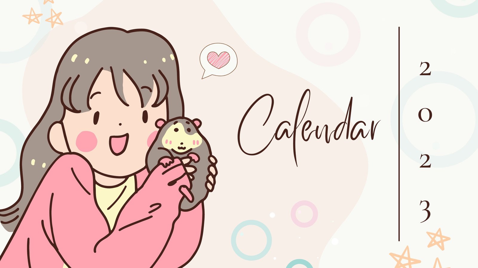 Creamy Yellow Childish Calendar 2023 Calendar