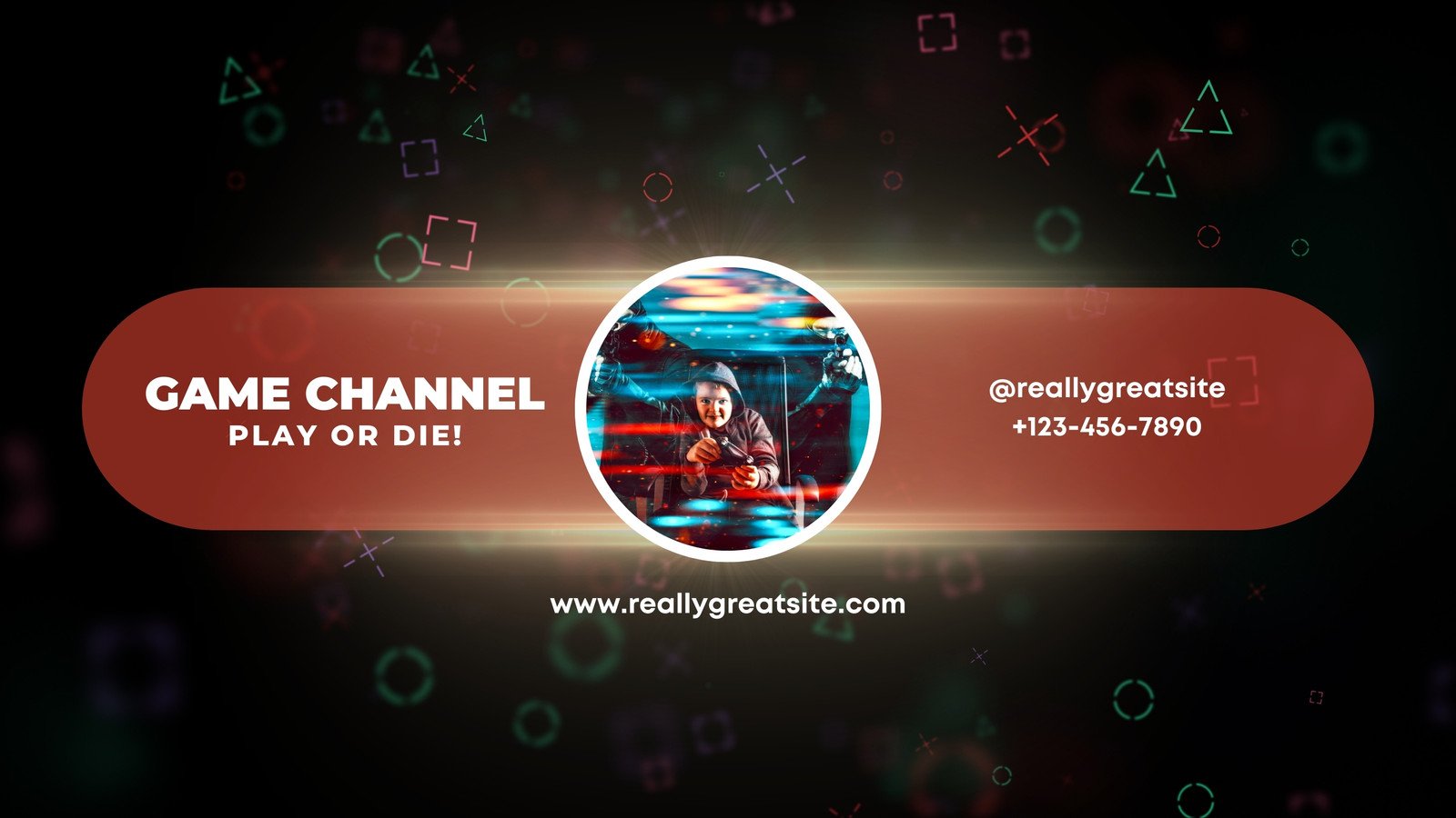 Design this Retro Linear Play To Win Gaming Channel  Banner template  online