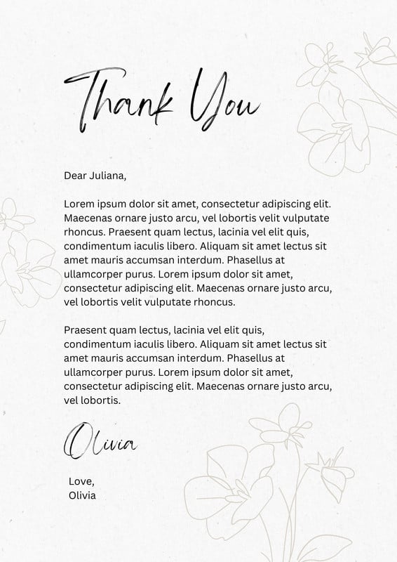 Free and printable thank you letter templates | Canva