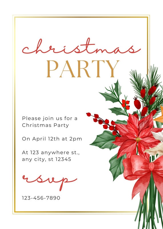 Page 4 - Free custom printable square holiday invitation templates | Canva