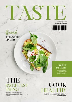 Classic Brown and Yellow Food Magazine Cover - Venngage