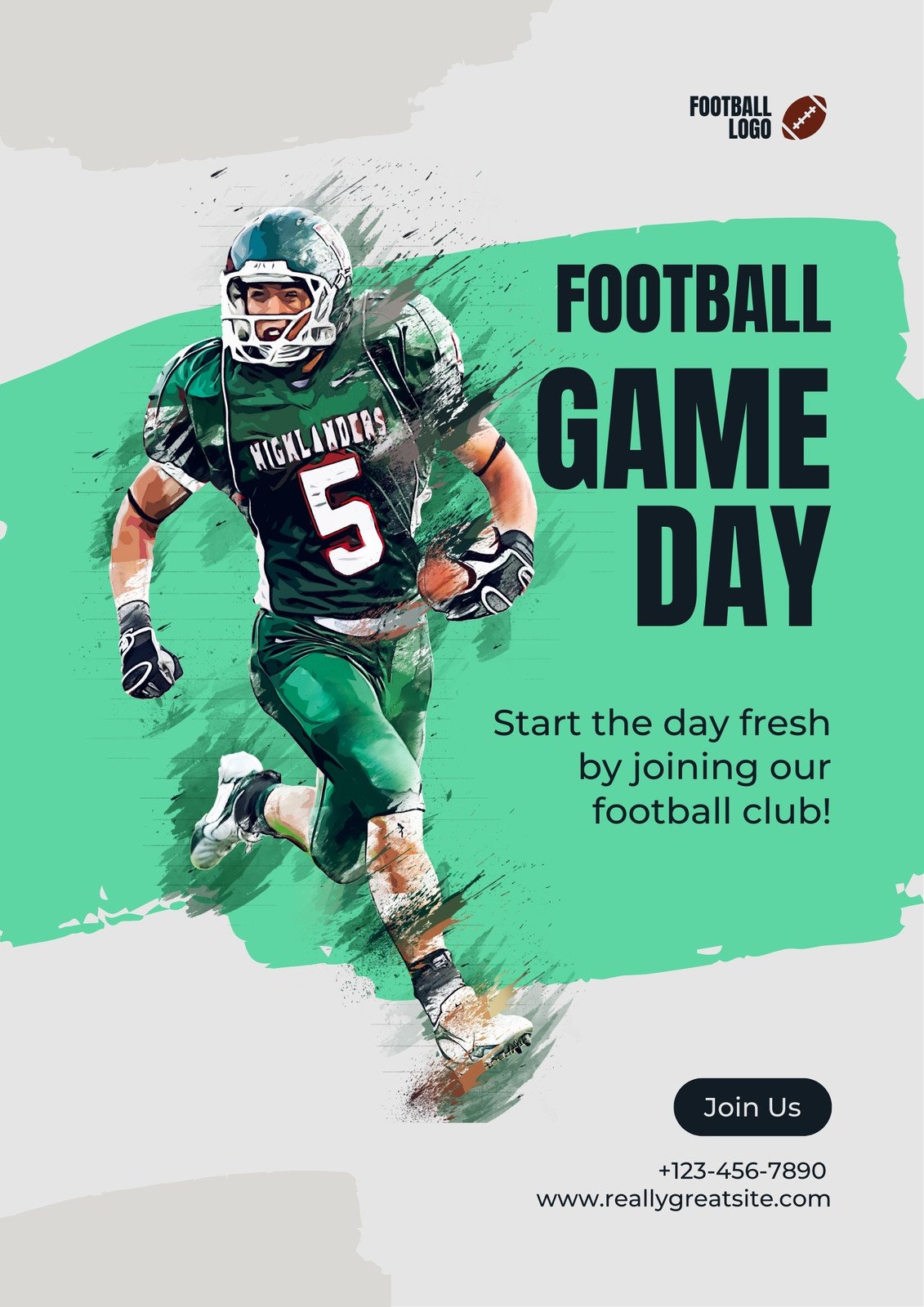 Green and Gray Brush Sport Poster